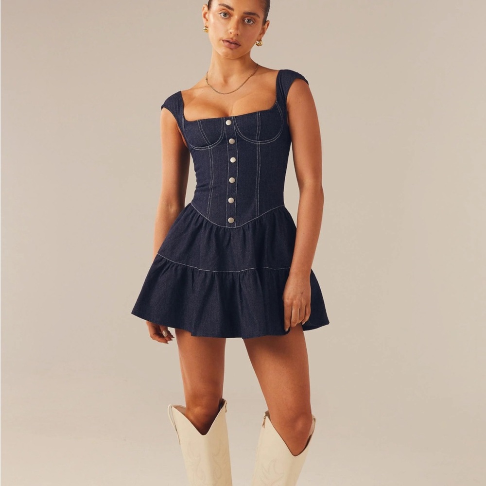 Peppermayo Dark Blue Denim Dress